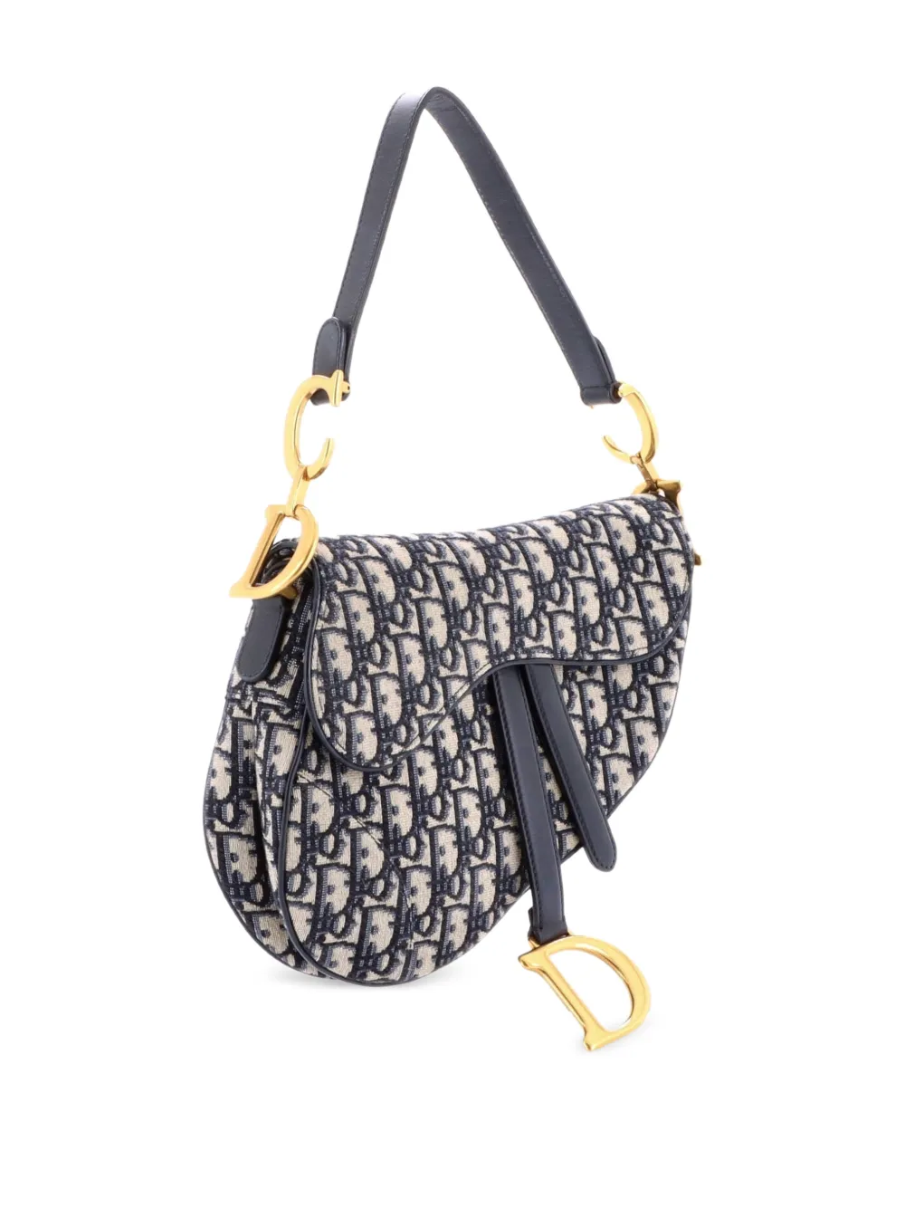 Christian Dior Pre-Owned Saddle Handbag Oblique Canvas Medium shoulder bag - Blu