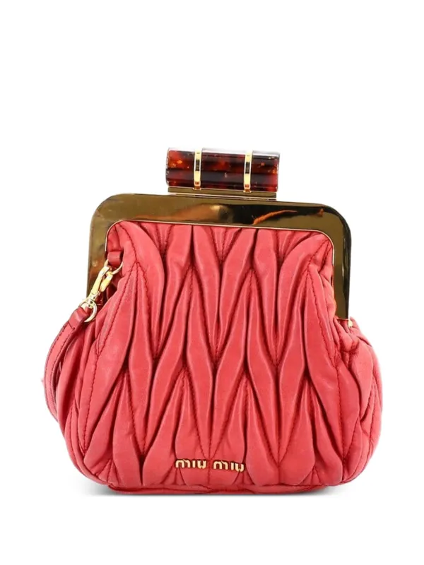 Miu Miu Pre-Owned キスロックフレーム クラッチウィズチェーン