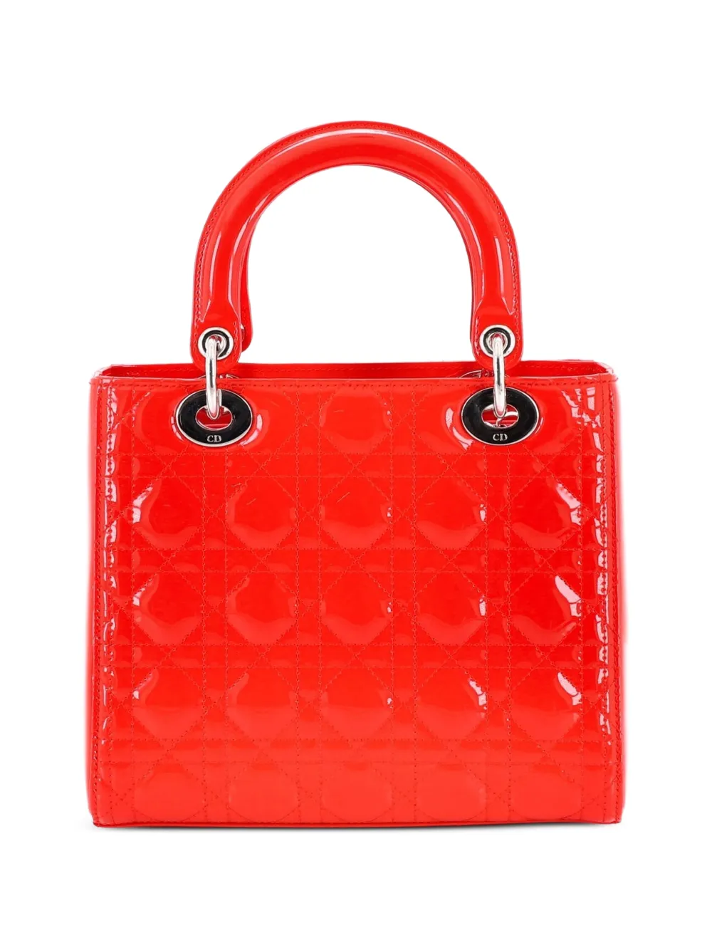 Lady Dior Bag Cannage Quilt Patent Medium Satchel