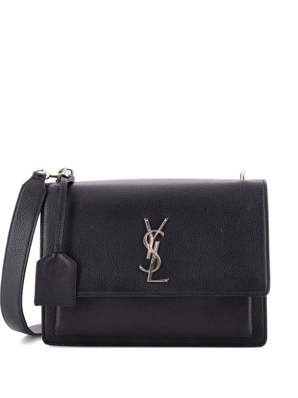 Saint Laurent Pre-Owned Sunset Satchel Leather Medium crossbody bag - Nero
