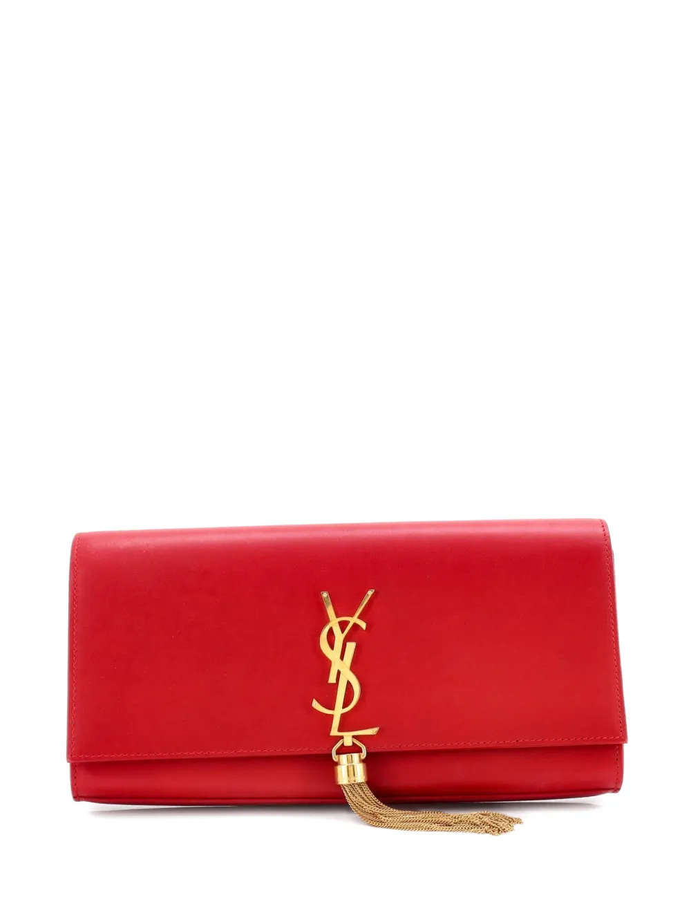 Saint Laurent Pre-Owned Classic Monogram Tassel Leather Long clutch bag - Rosso