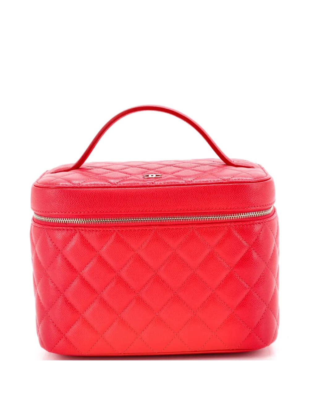 CHANEL Pre-Owned Classic Vanity Case Quilted Caviar Medium pouch - Rosso