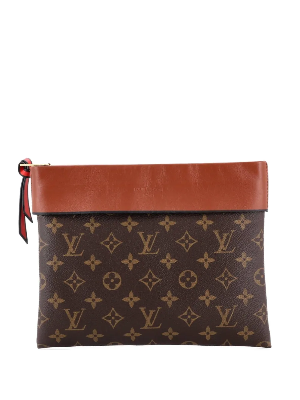 Louis Vuitton Pre-Owned Tuileries Pochette Monogram Canvas with Leather clutch bag - Marrone