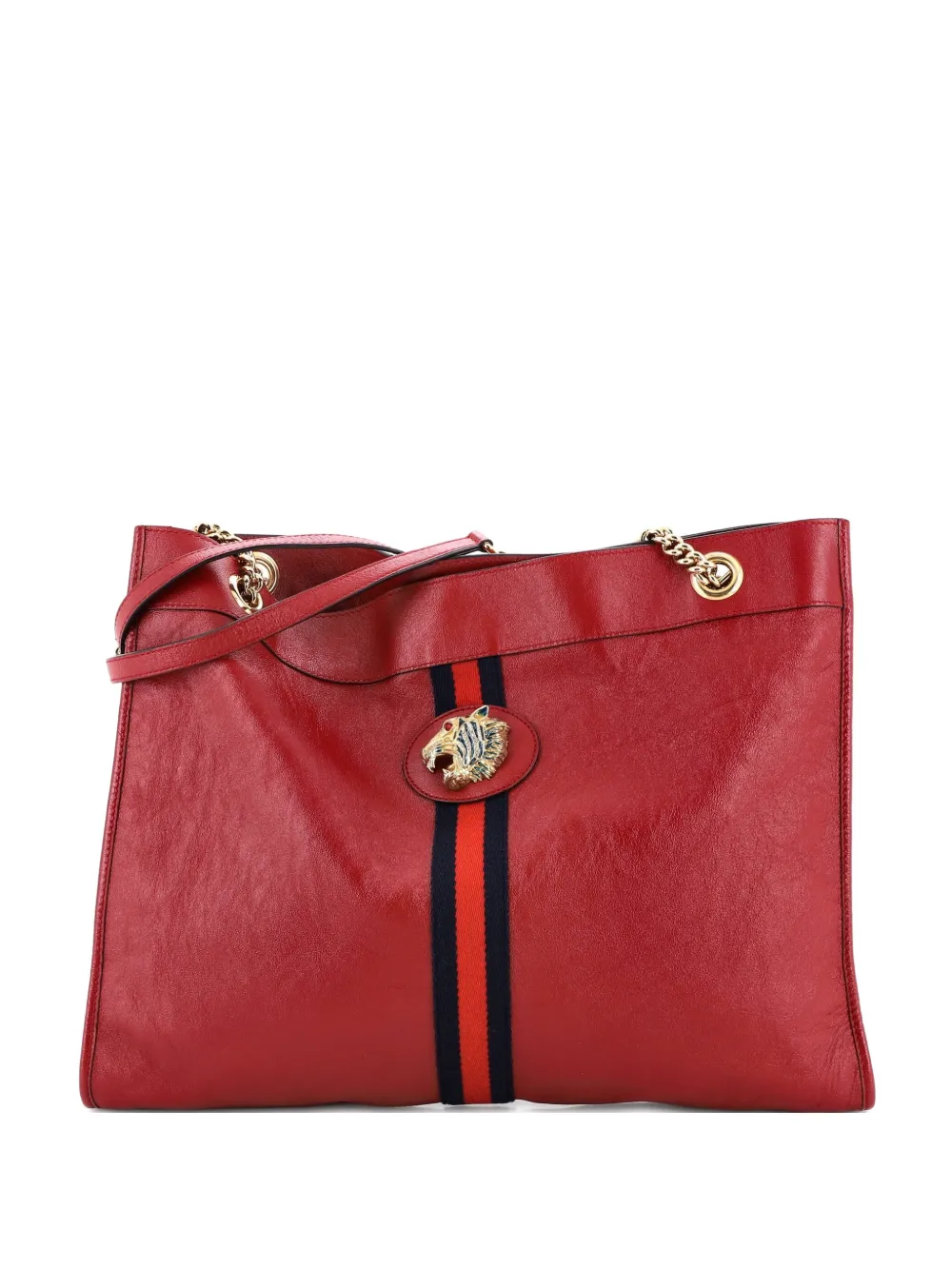 Gucci Pre-Owned Rajah Chain Leather Large tote bag - Rosso