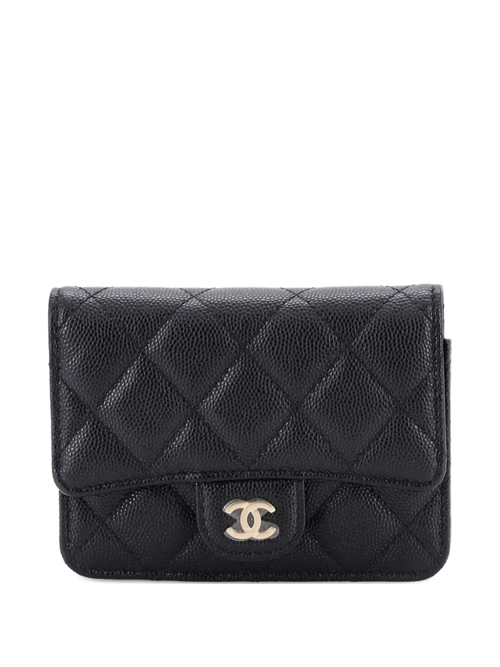 CHANEL Pre-Owned Classic Flap with Chain Quilted Caviar Small clutch bag - Nero