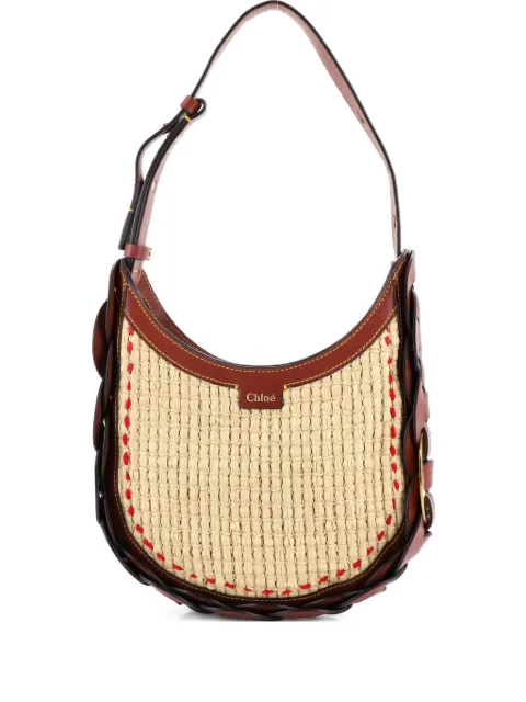 Chloé Pre-Owned Darryl Raffia and Leather Small hobo bag