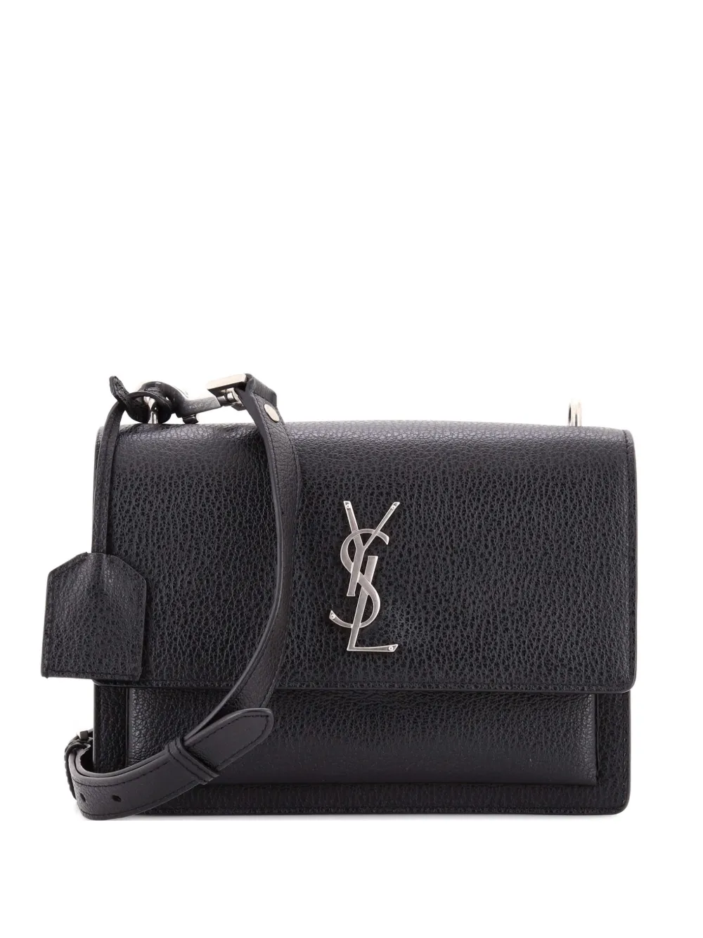 Saint Laurent Pre-Owned Sunset Satchel Leather Medium crossbody bag - Black
