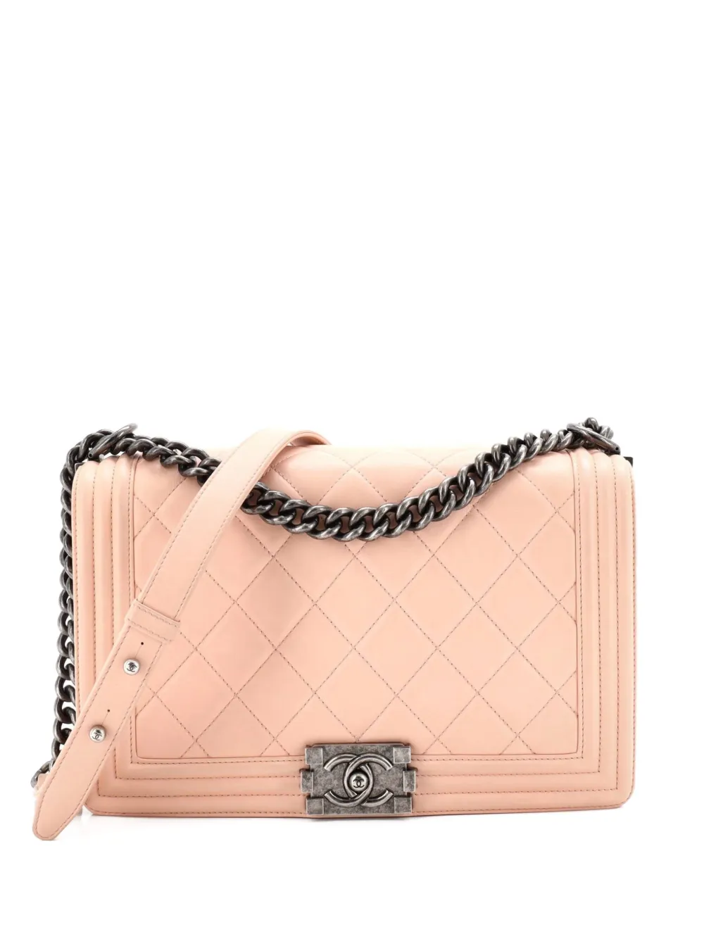 CHANEL Pre-Owned Boy Flap Bag Quilted Calfskin New Medium shoulder bag - Rosa