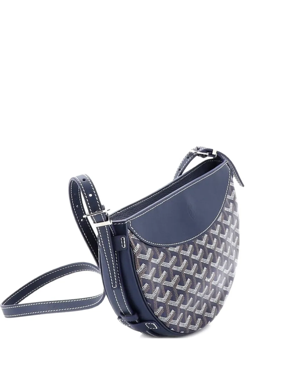 Goyard Pre-Owned Hirondelle Coated Canvas and Leather shoulder bag - Blu