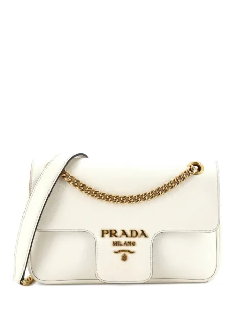 Prada Pre-Owned Pattina Flap Shoulder Bag Saffiano Leather Small crossbody bag