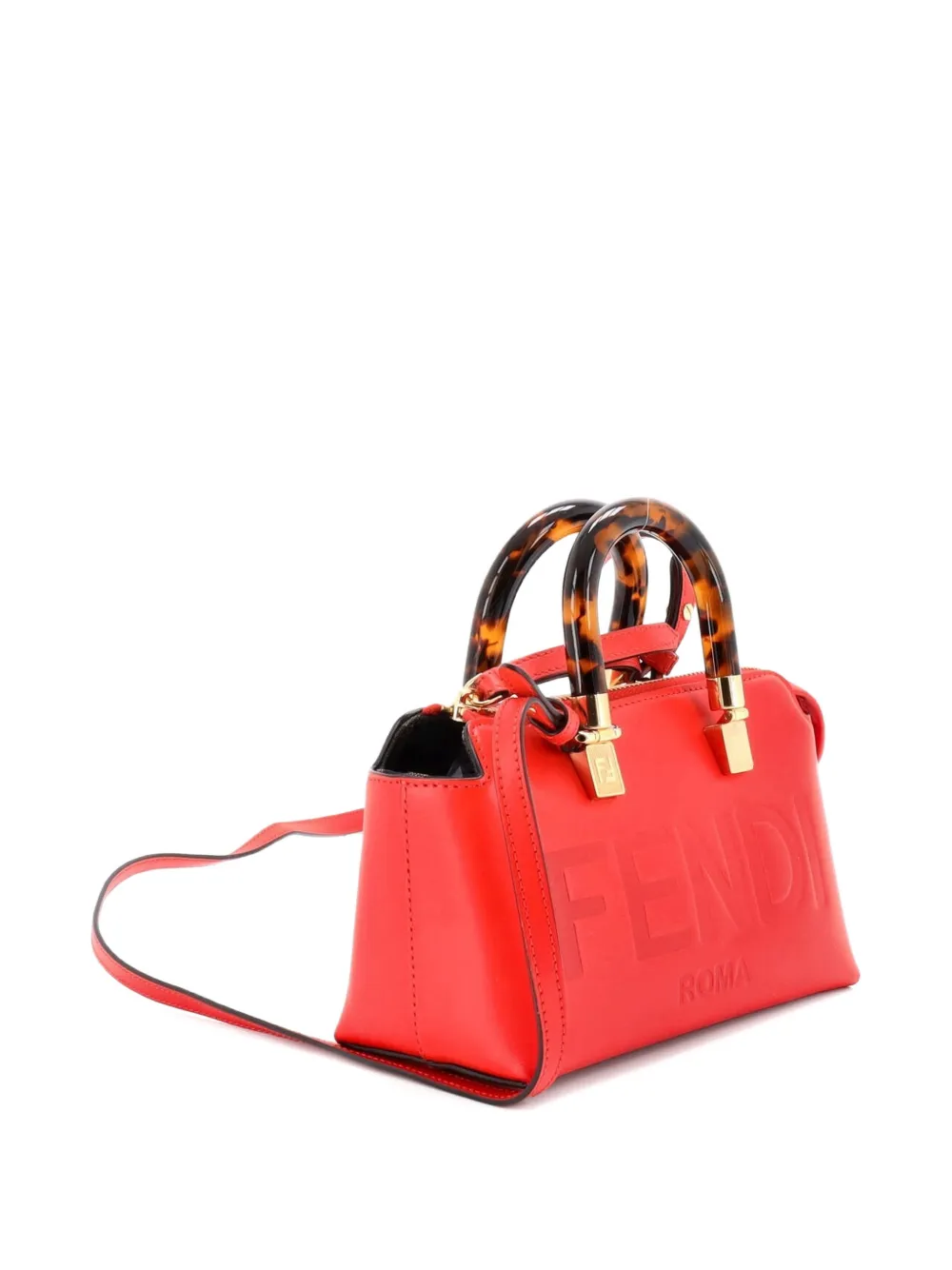 Logo By The Way Top Handle Bag Embossed Leather Mini Crossbody Bag