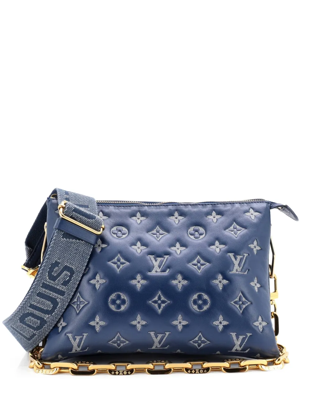 Louis Vuitton Pre-Owned Coussin Bag Denim Printed Monogram Embossed Lambskin PM crossbody bag - Blu