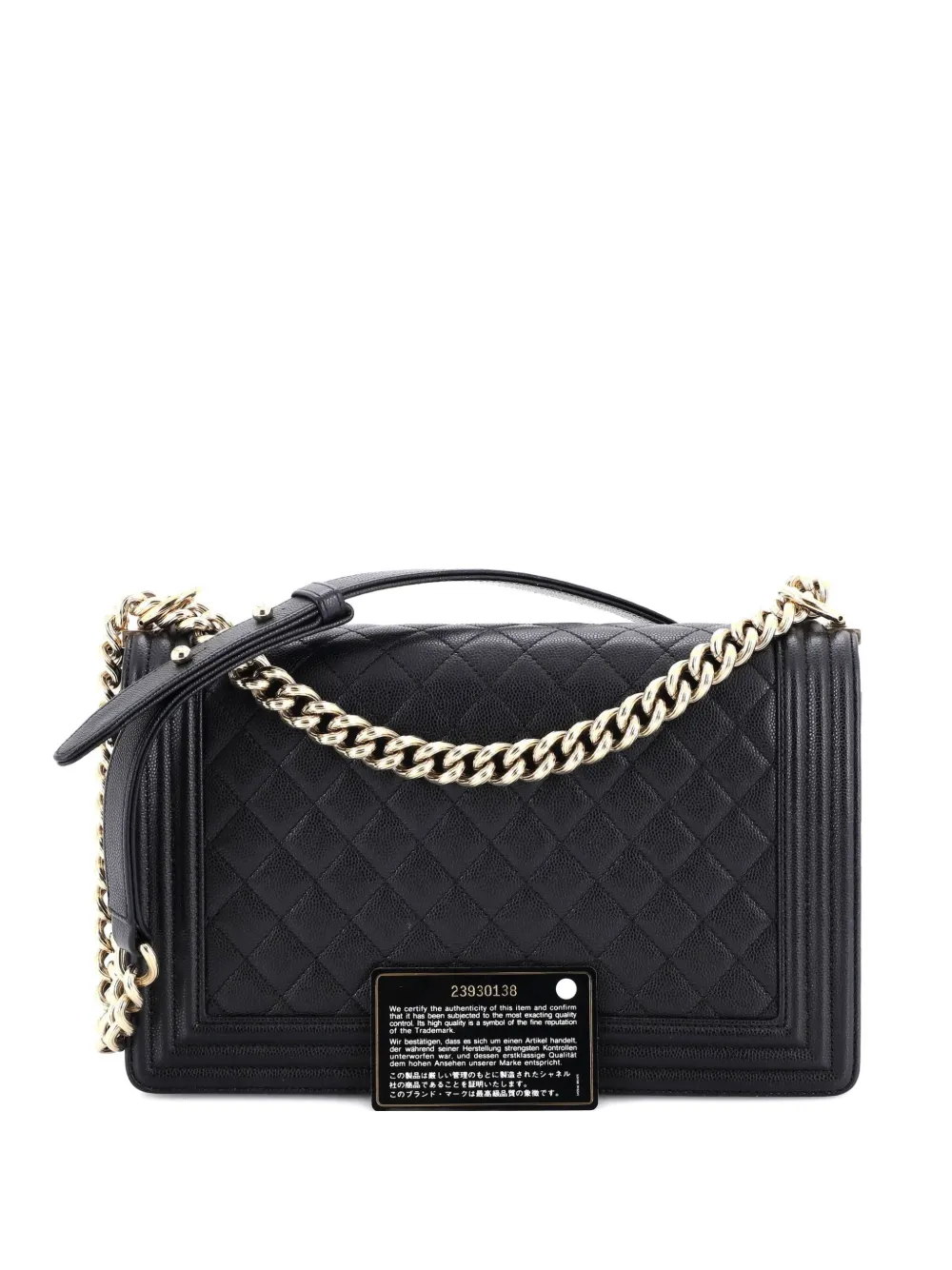 CHANEL Pre-Owned Boy Flap Bag Quilted Caviar Old Medium crossbody bag - Nero