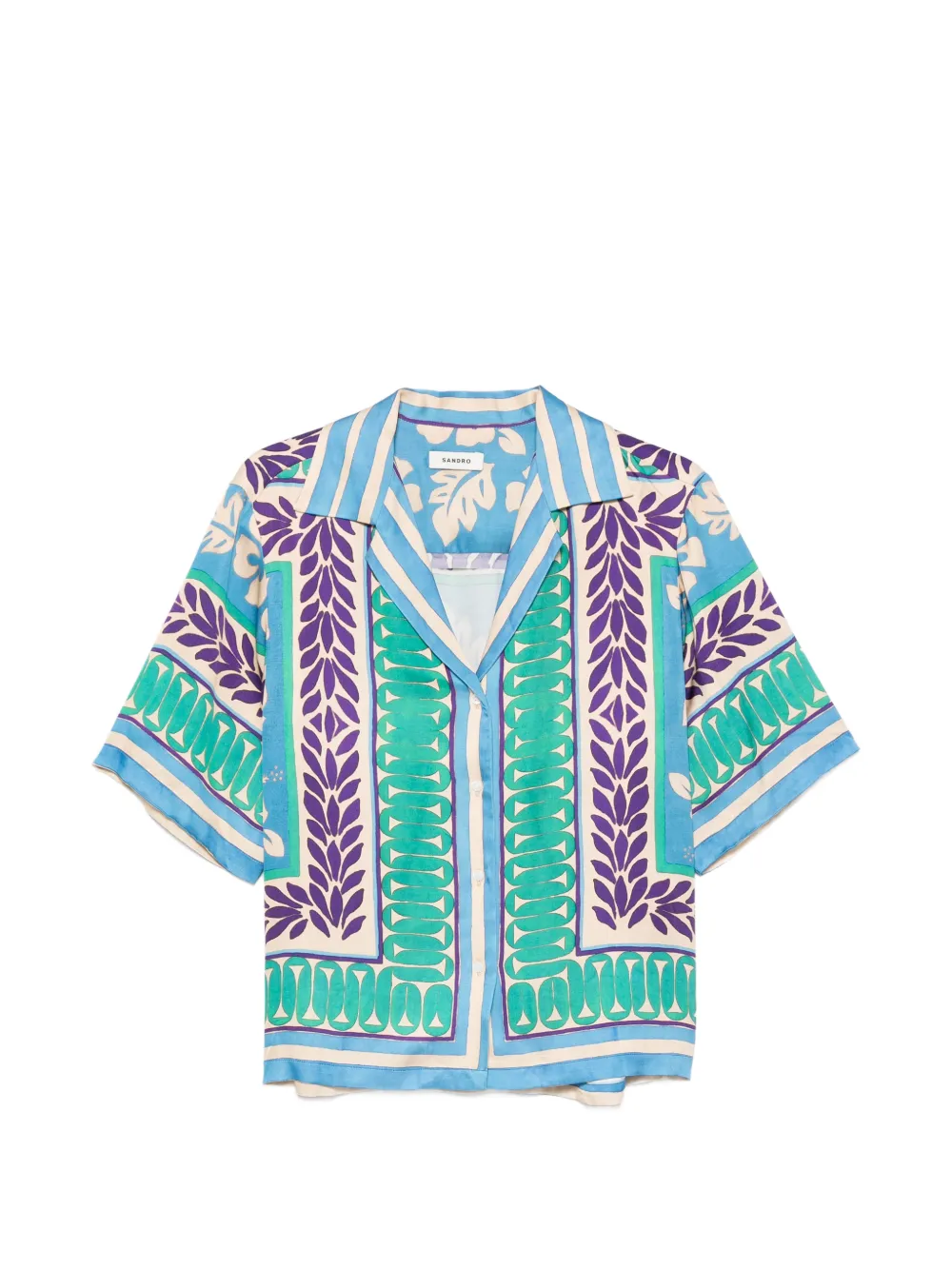 SANDRO graphic-print short-sleeve shirt - Verde