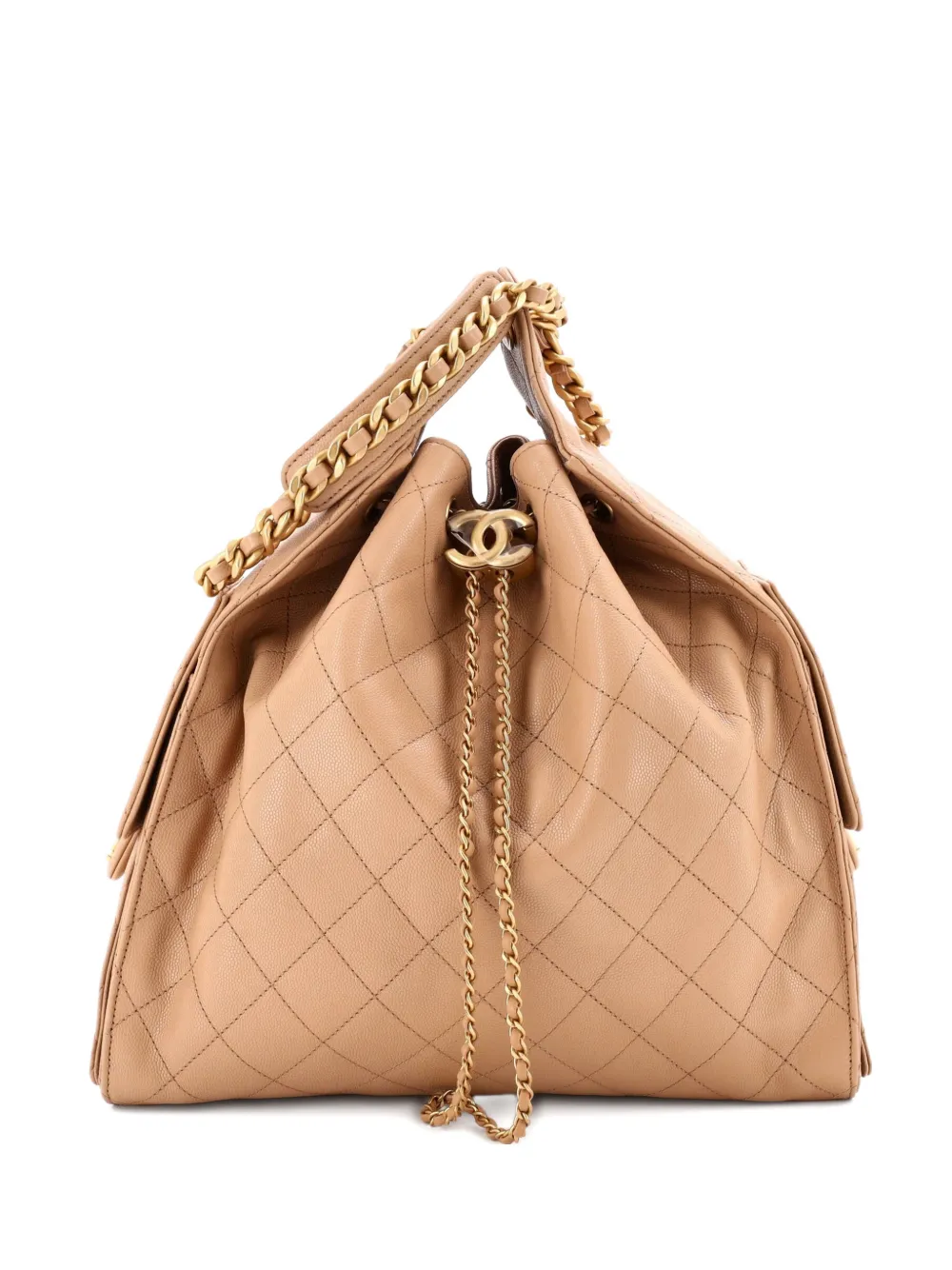 CHANEL Pre-Owned 25 Quilted Caviar Medium hobo bag - Toni neutri