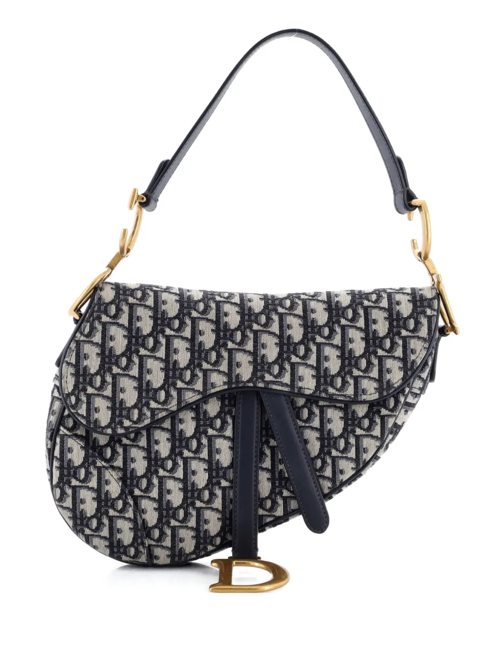 Christian Dior Pre-Owned Saddle Handbag Oblique Canvas Medium shoulder bag - Blu