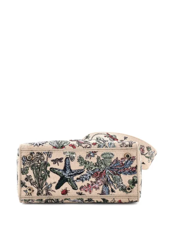 Christian Dior Pre-Owned Lady D-Lite Bag Embroidered Raffia Medium