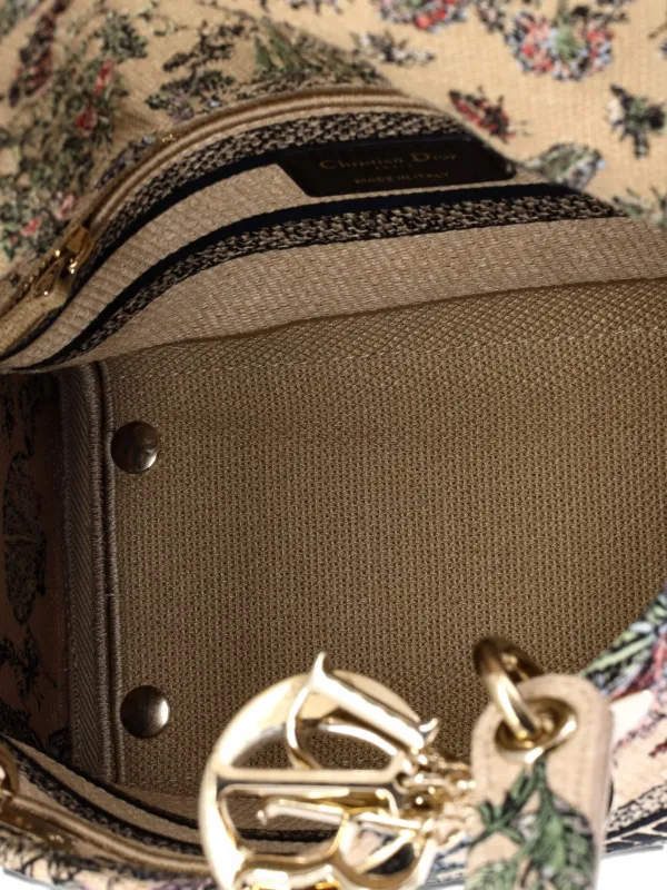 Christian Dior Pre-Owned Lady D-Lite Bag Embroidered Raffia Medium