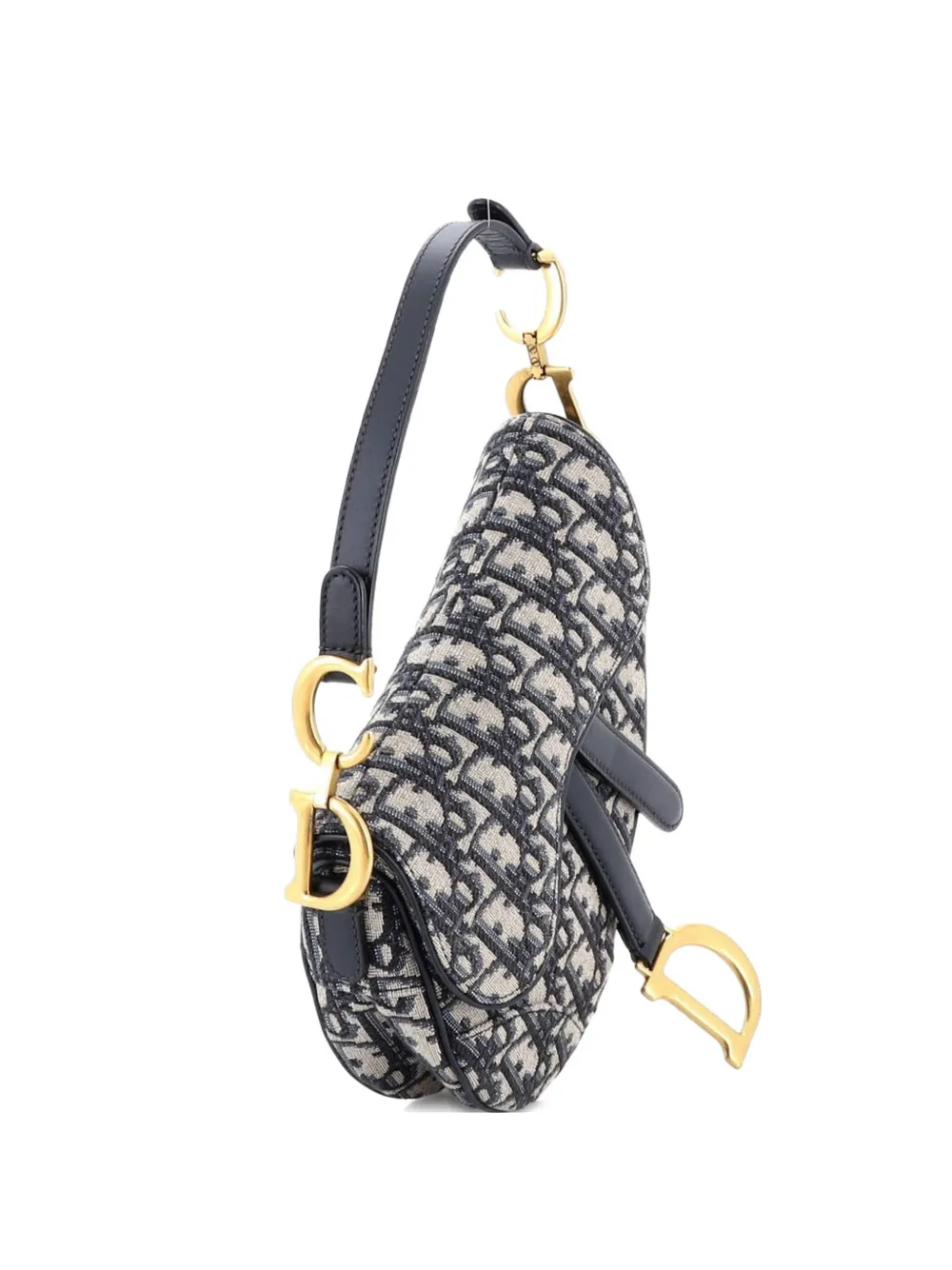 Christian Dior Pre-Owned Saddle Handbag Oblique Canvas Mini shoulder bag - Blue