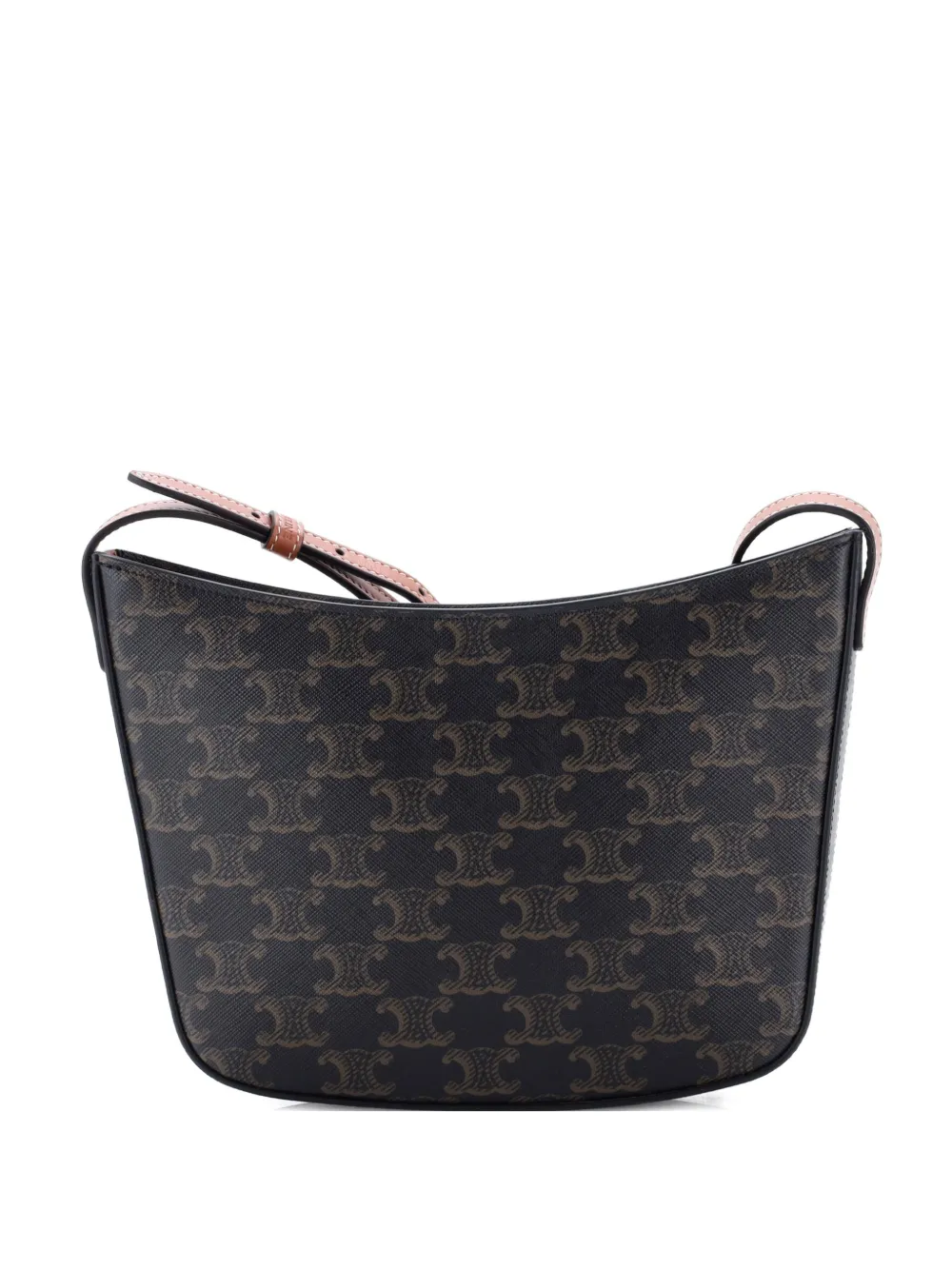 Celine Pre-Owned Croque Triomphe Coated Canvas Medium hobo bag - Marrone