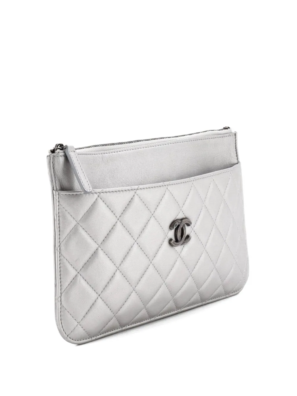 CHANEL Pre-Owned Multi Pochette Quilted Lambskin Medium crossbody bag - Silver