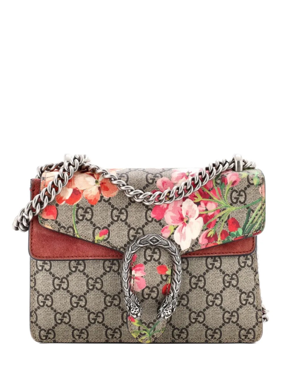 Gucci Pre-Owned Dionysus Bag Blooms Print GG Coated Canvas Mini shoulder bag - Marrone