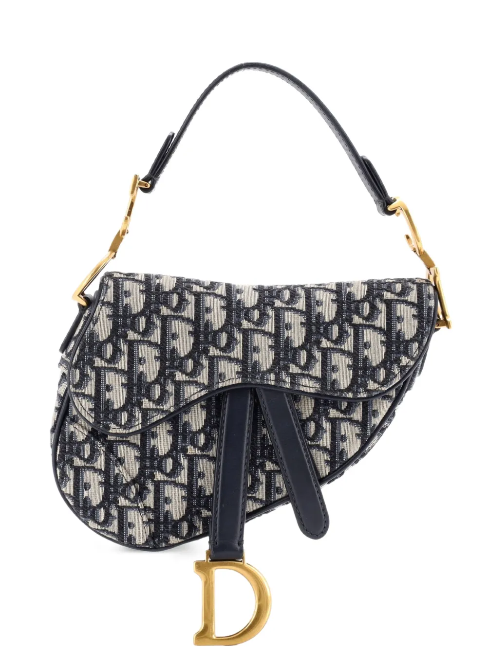 Christian Dior Pre-Owned Saddle Handbag Oblique Canvas Mini shoulder bag - Blue