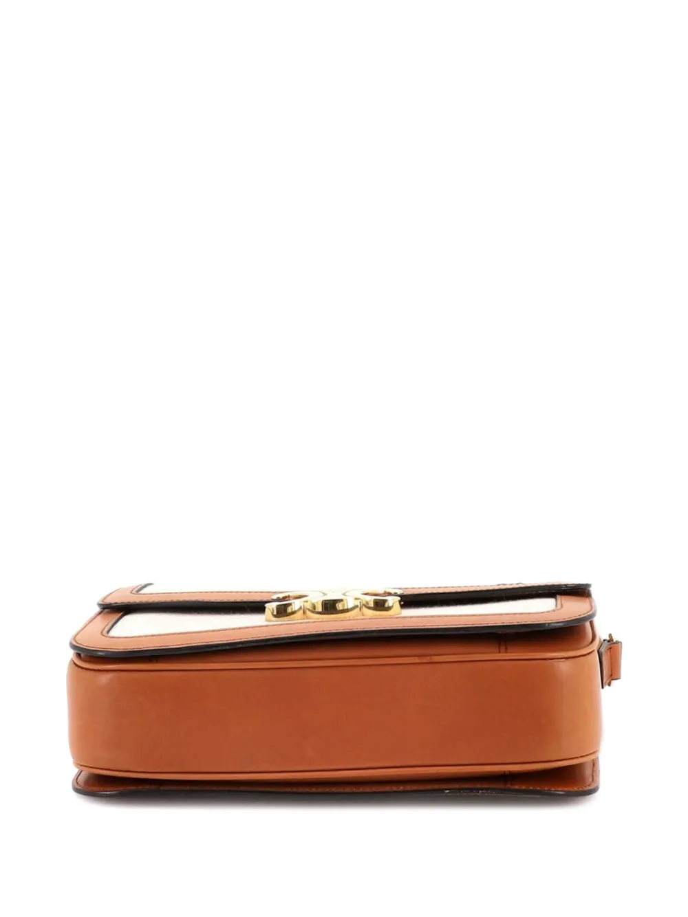 Celine Pre-owned Triomphe Shoulder Bag Canvas with Leather Medium Crossbody Bag in Brown, view 4