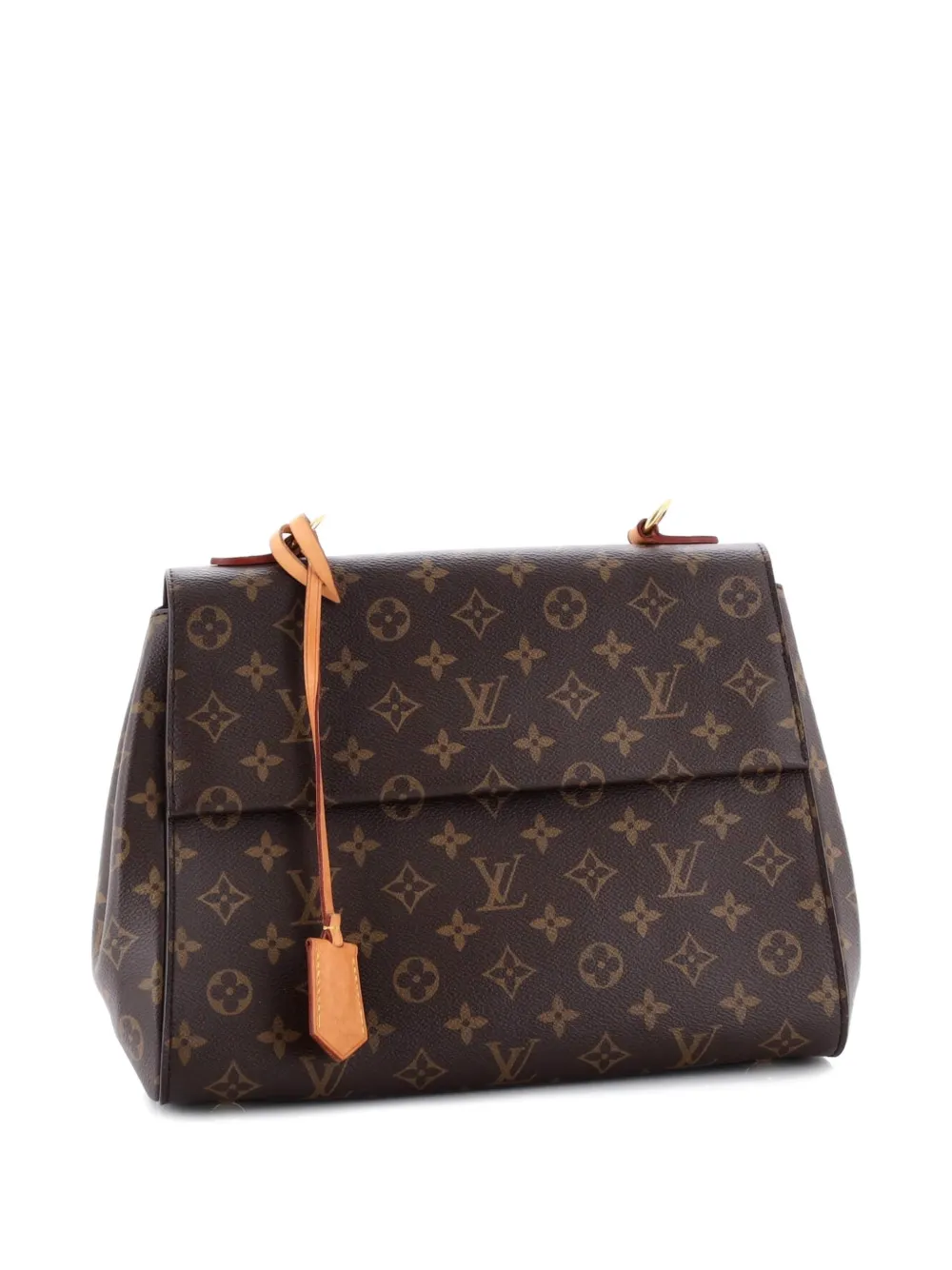 Louis Vuitton Pre-owned Cluny Top Handle Bag Monogram Canvas MM Shoulder Bag in Brown, view 3