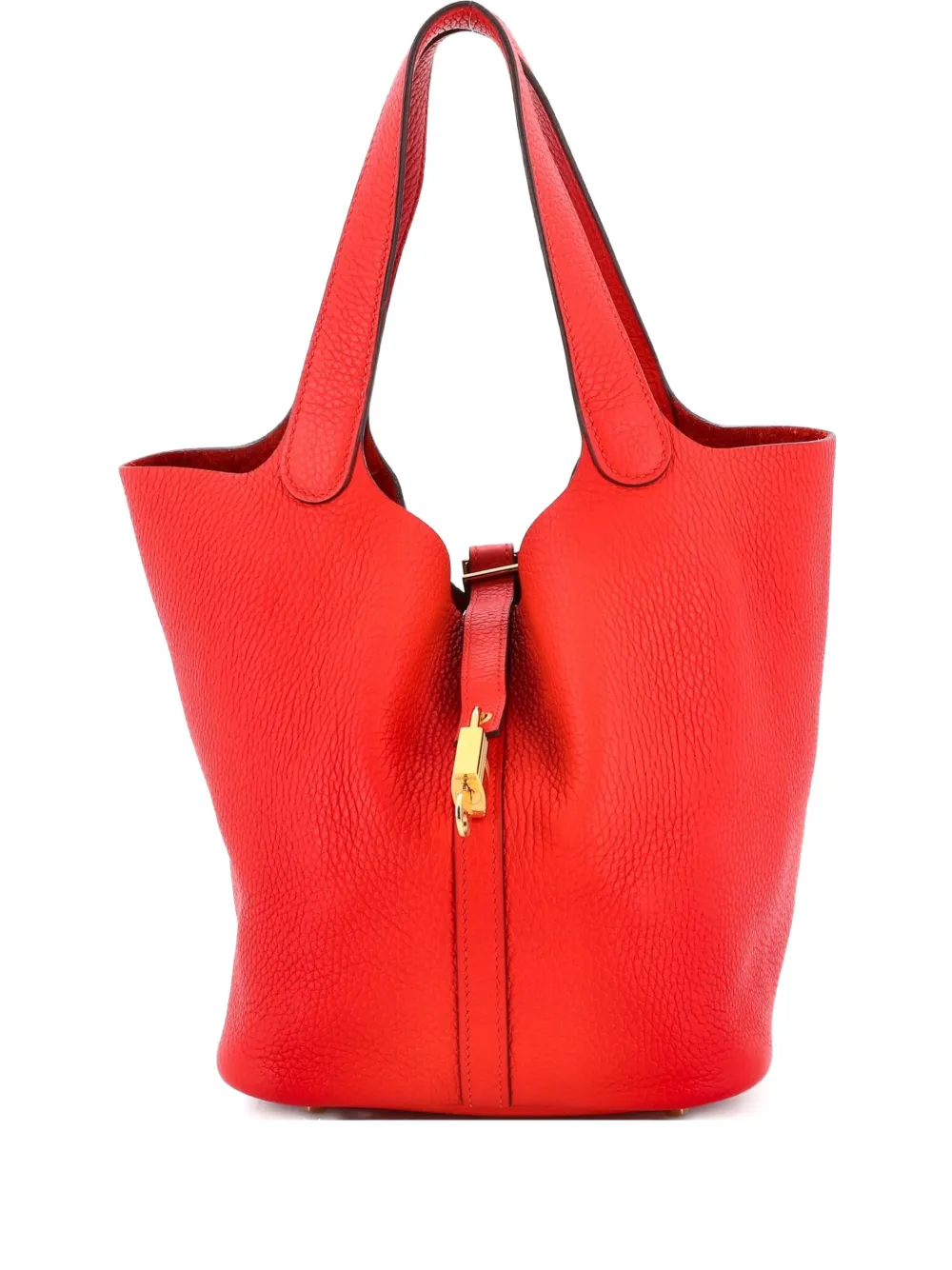 Hermès Pre-Owned Picotin Lock Bag Clemence MM bucket bag - Rosso