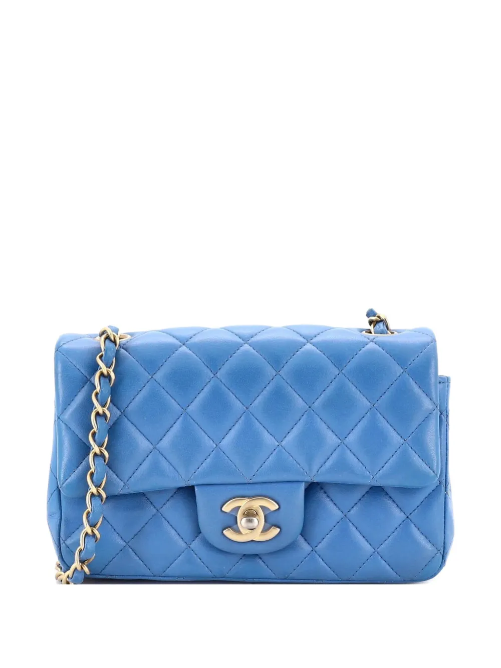 CHANEL Pre-Owned Classic Single Flap Bag Quilted Lambskin Mini crossbody bag - Blu