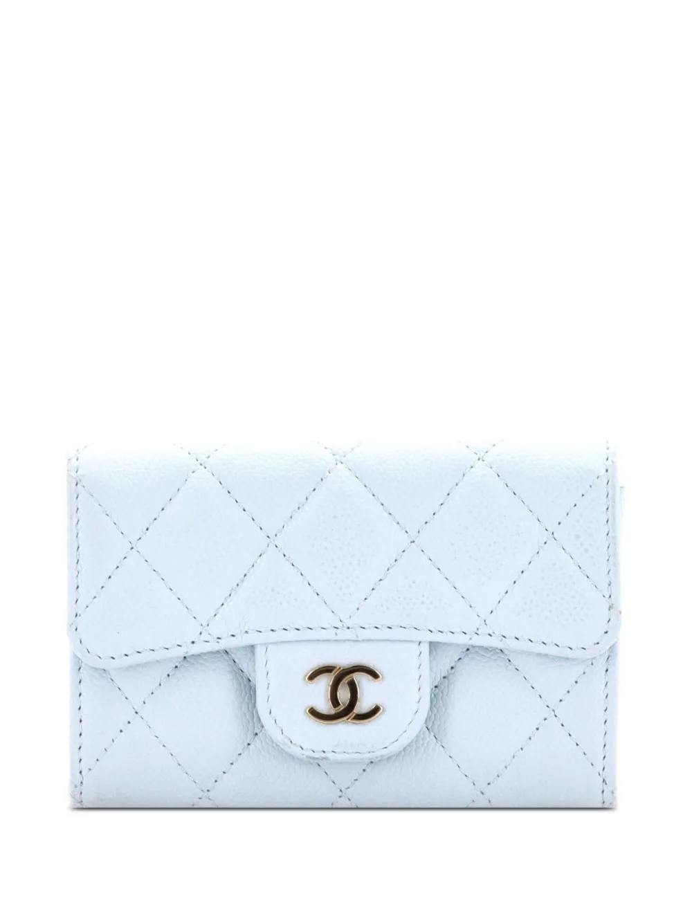 CHANEL Pre-Owned Classic Flap Case Quilted Caviar card holder - Blu