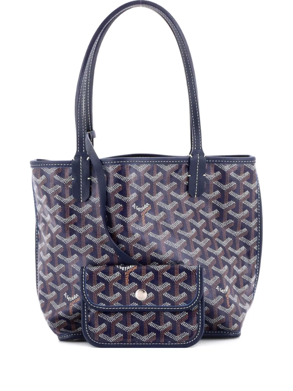 Goyard Pre-Owned Anjou Reversible Tote Coated Canvas Mini satchel - Blu