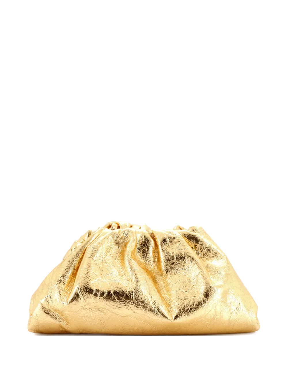 Bottega Veneta Pre-Owned The Pouch Crinkled Metallic Leather clutch bag - Oro