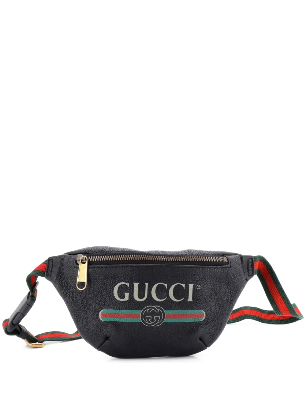 Gucci Pre-Owned Logo Printed Leather Small belt bag - Nero