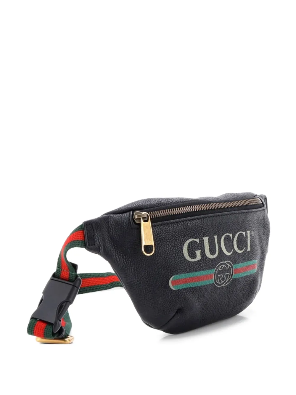 Logo Printed Leather Small Belt Bag