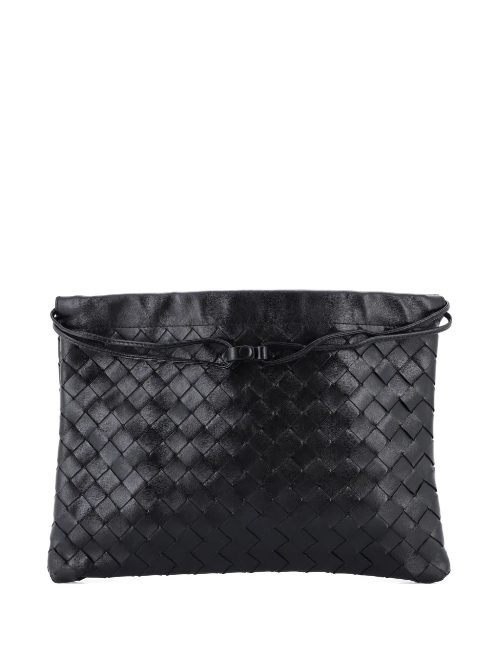 Bottega Veneta Pre-Owned Drawstring Dustbag Intrecciato Nappa Medium crossbody bag - Nero