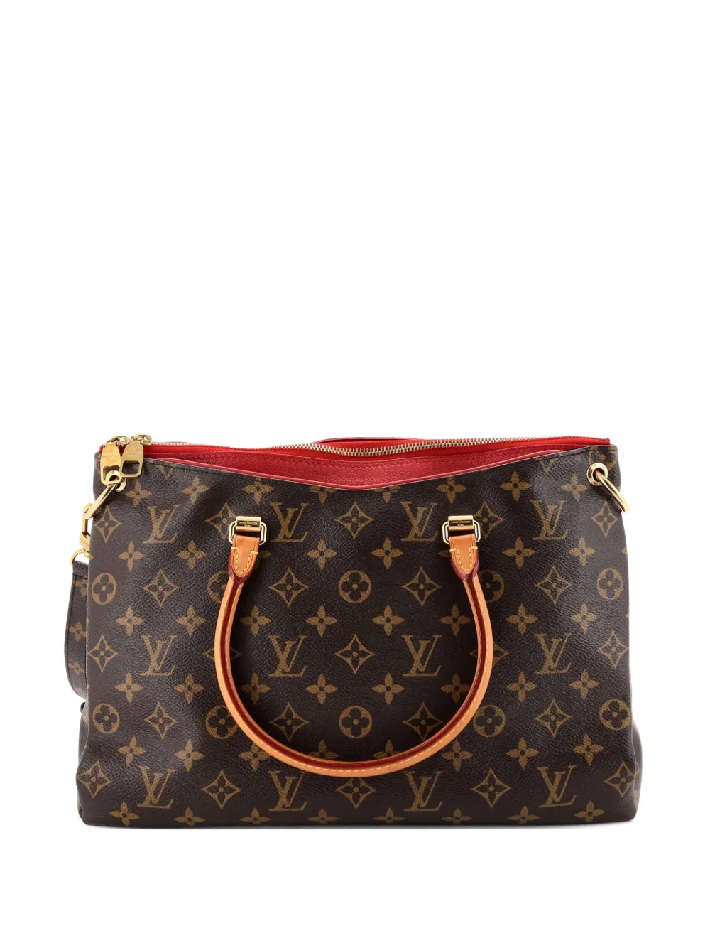Louis Vuitton Pre-Owned Pallas Tote Monogram Canvas with Leather shoulder bag - Marrone