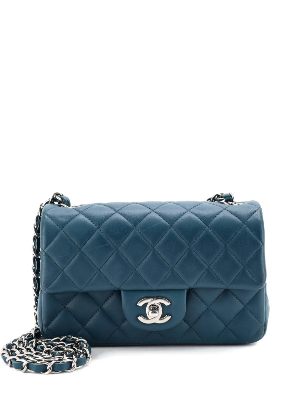 CHANEL Pre-Owned Classic Single Flap Bag Quilted Lambskin Mini crossbody bag - Blu