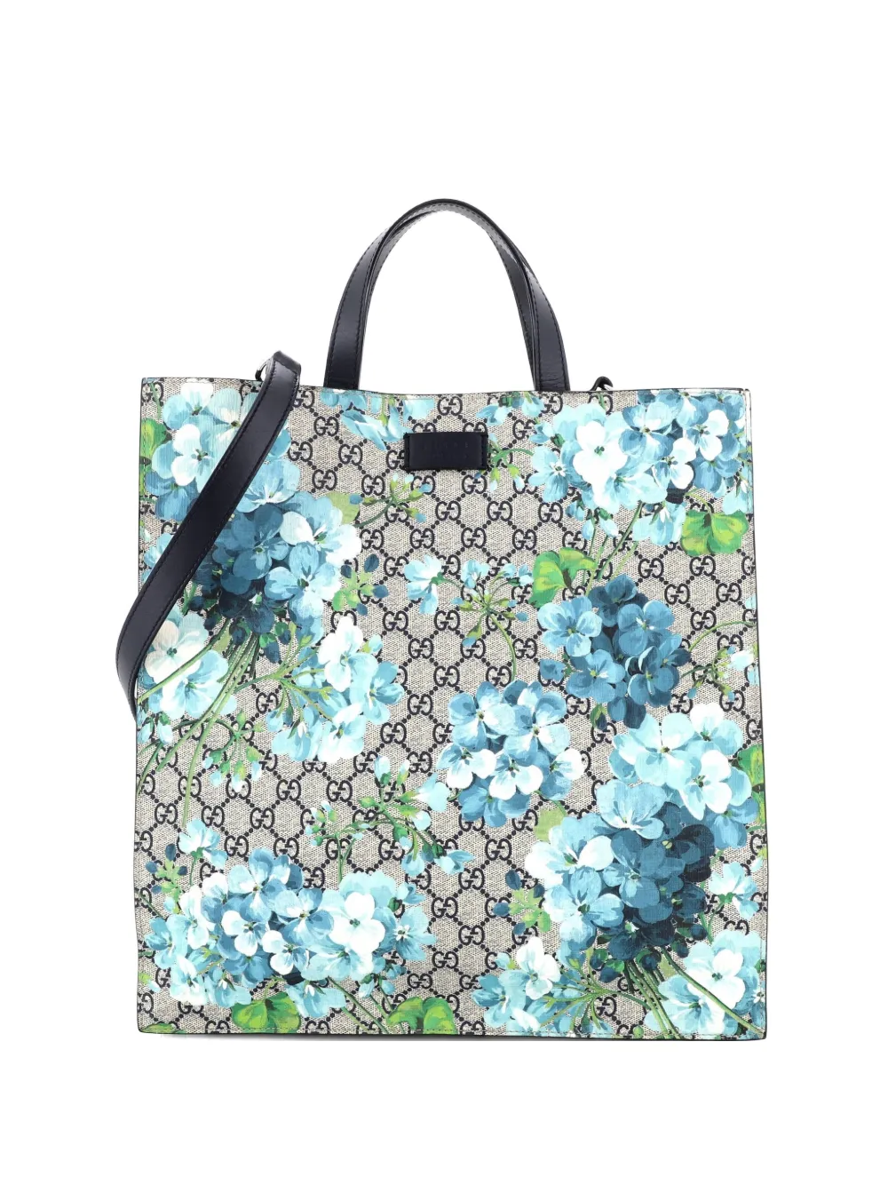 Gucci Pre-Owned Convertible Soft Open Blooms Print GG Coated Canvas Tall tote bag - Blu