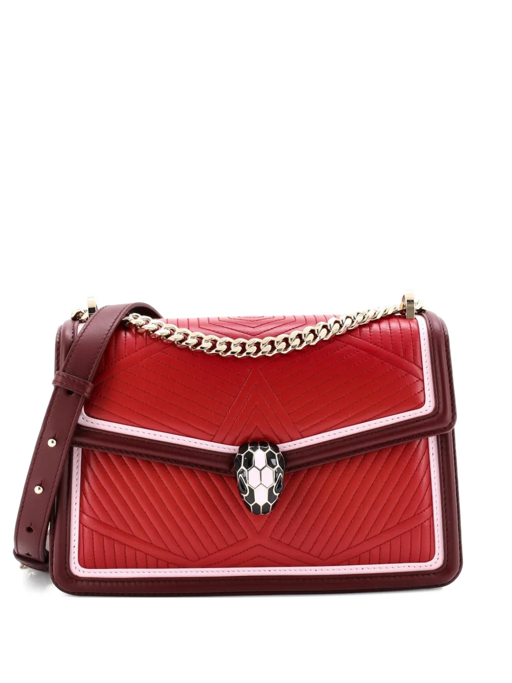 Bvlgari Pre-Owned Serpenti Forever Shoulder Bag Quilted Leather Small crossbody bag - Rosso
