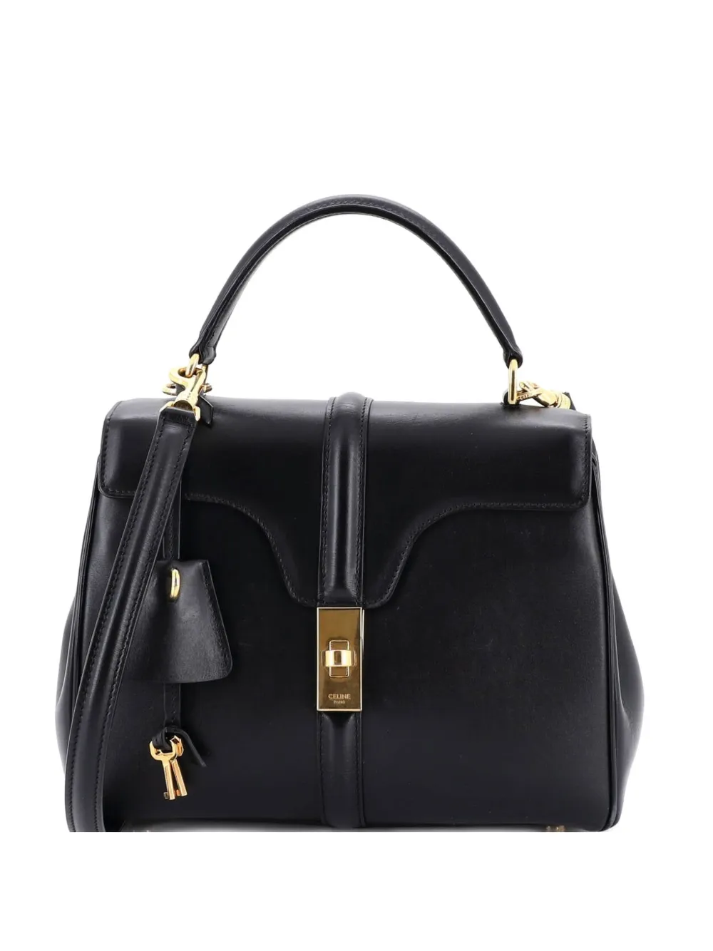 Celine Pre-Owned 16 Top Handle Bag Grained Calfskin Small satchel - Nero