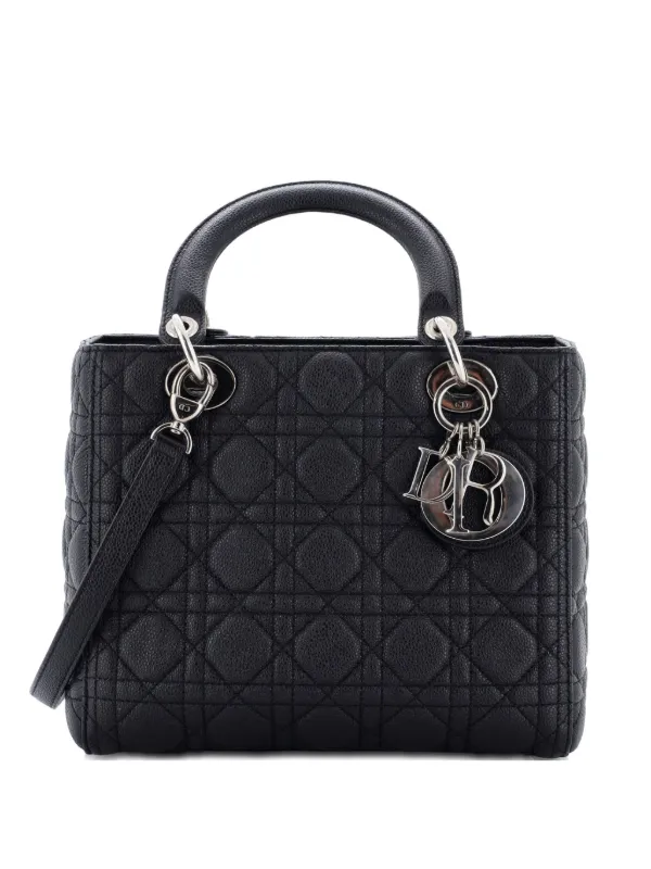 クリスチャンディオール  ハンドバッグ ブラック  Christian Dior カナージュ レディディオール ディオール カナージュ レディディオール ハンドバッグ ショルダー