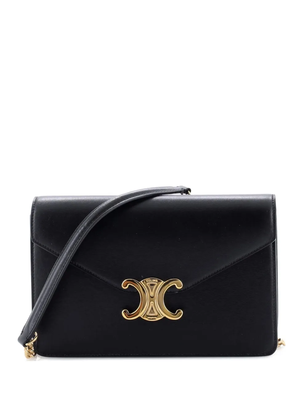 Celine Pre-Owned Margo Triomphe Wallet on Chain Leather crossbody bag - Nero