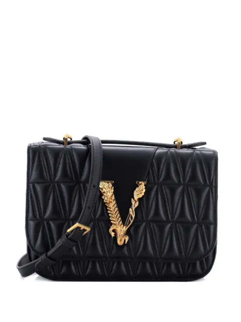 Versace Pre-Owned Virtus Flap Quilted Leather Small shoulder bag
