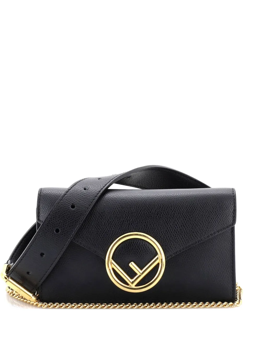 Fendi Pre-Owned Logo Convertible Leather belt bag - Nero