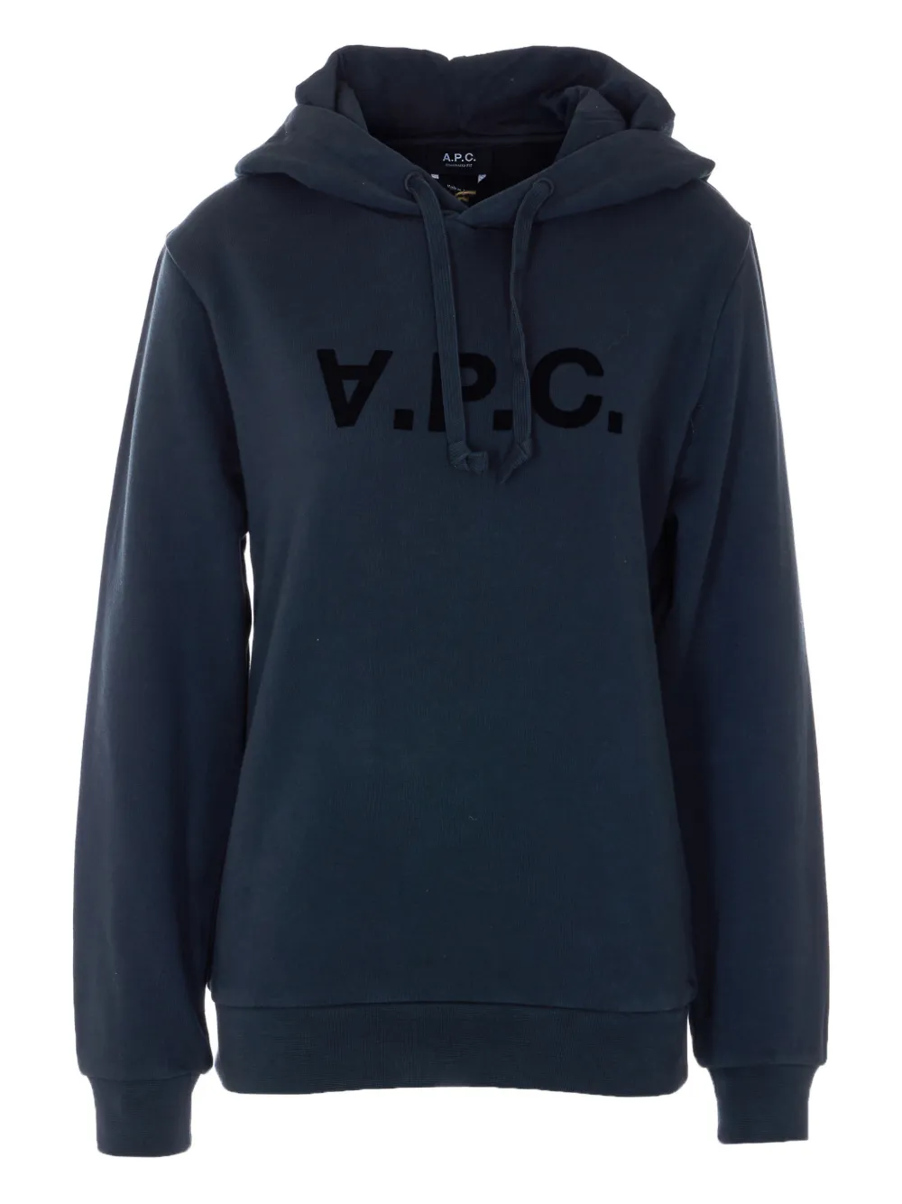 A.P.C. velvet logo hoodie - Blu