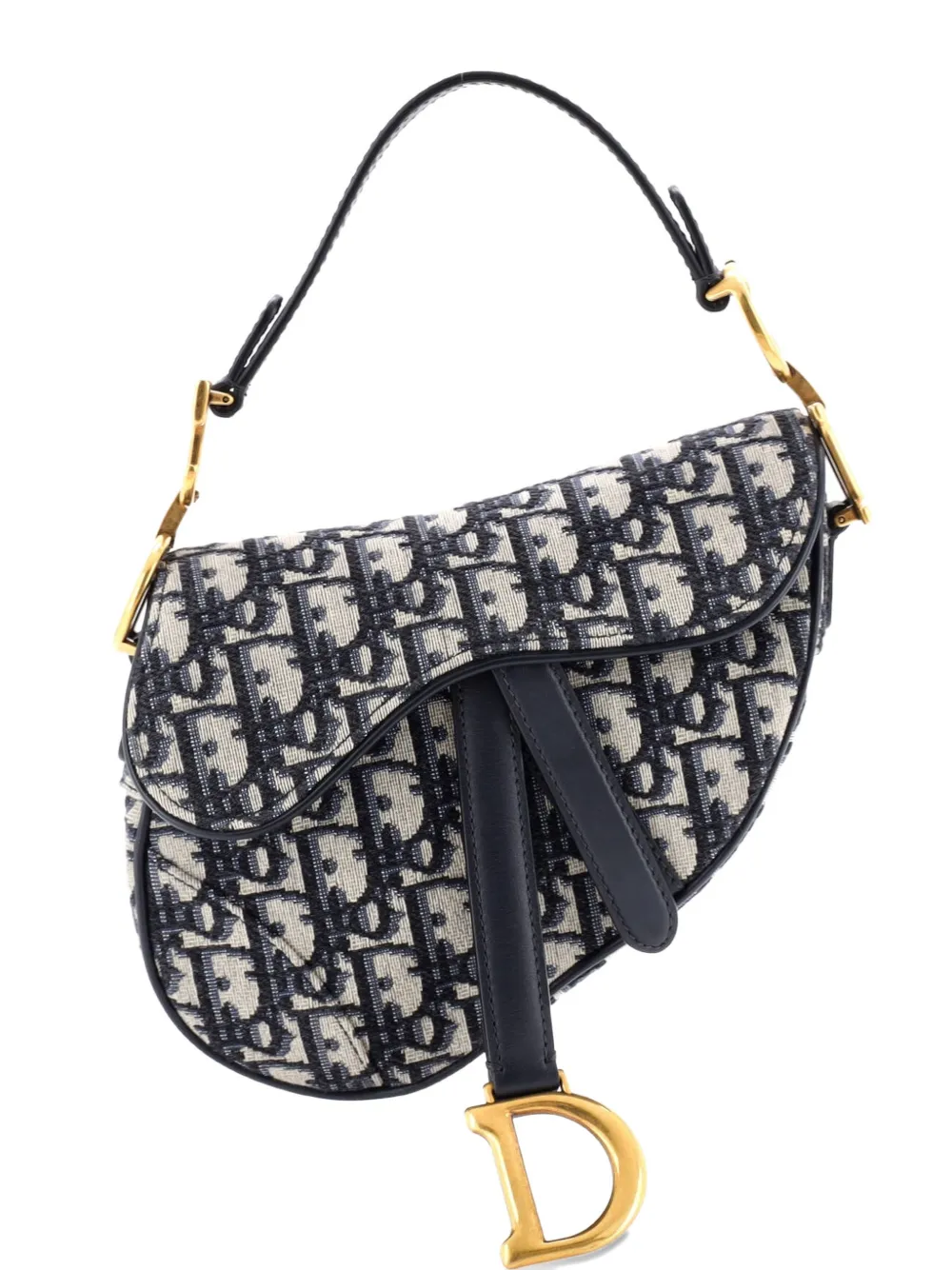 Christian Dior Pre-Owned Saddle Handbag Oblique Canvas Mini shoulder bag - Blu