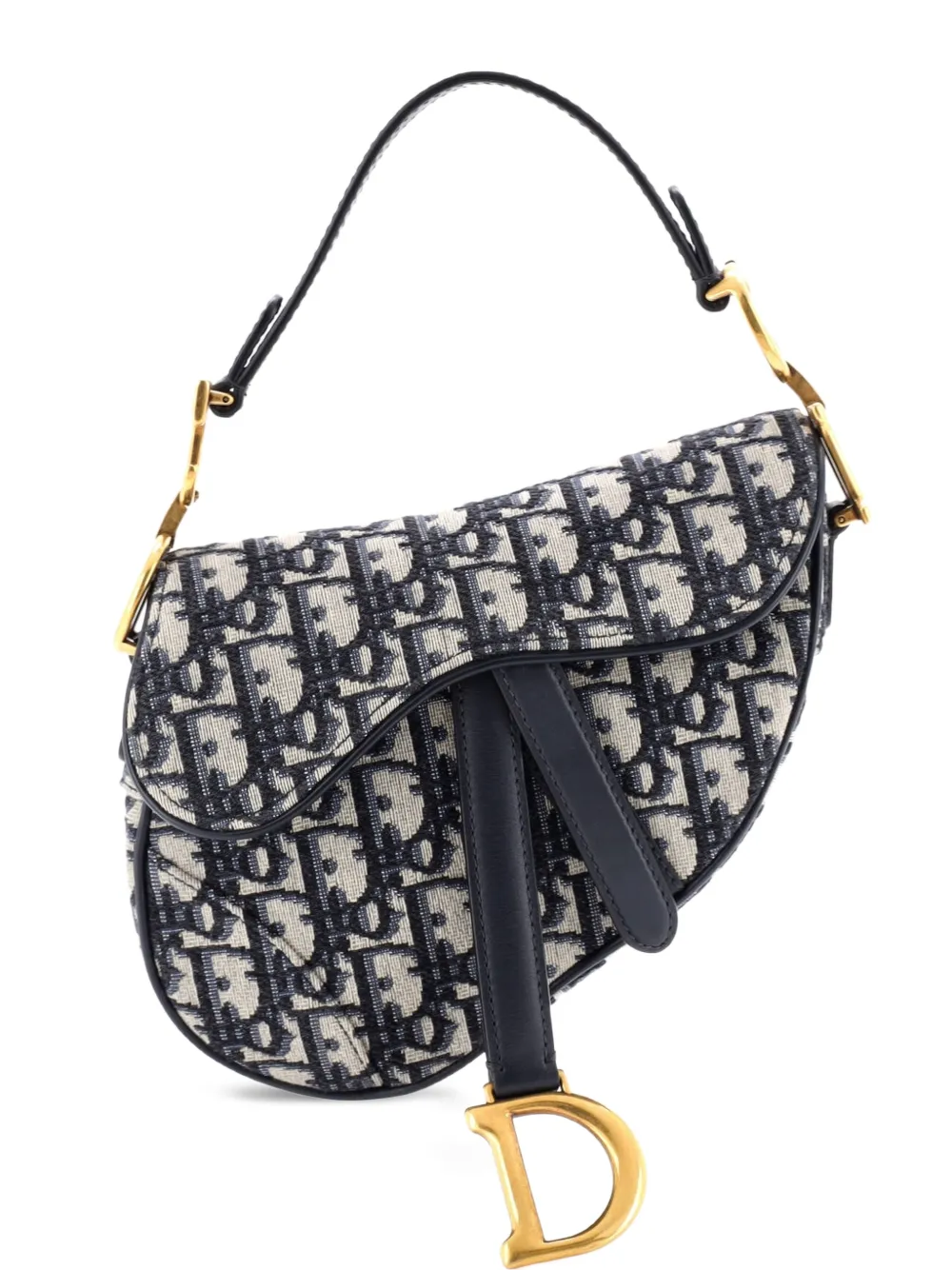 Christian Dior Pre-Owned Saddle Handbag Oblique Canvas Mini shoulder bag - Blu