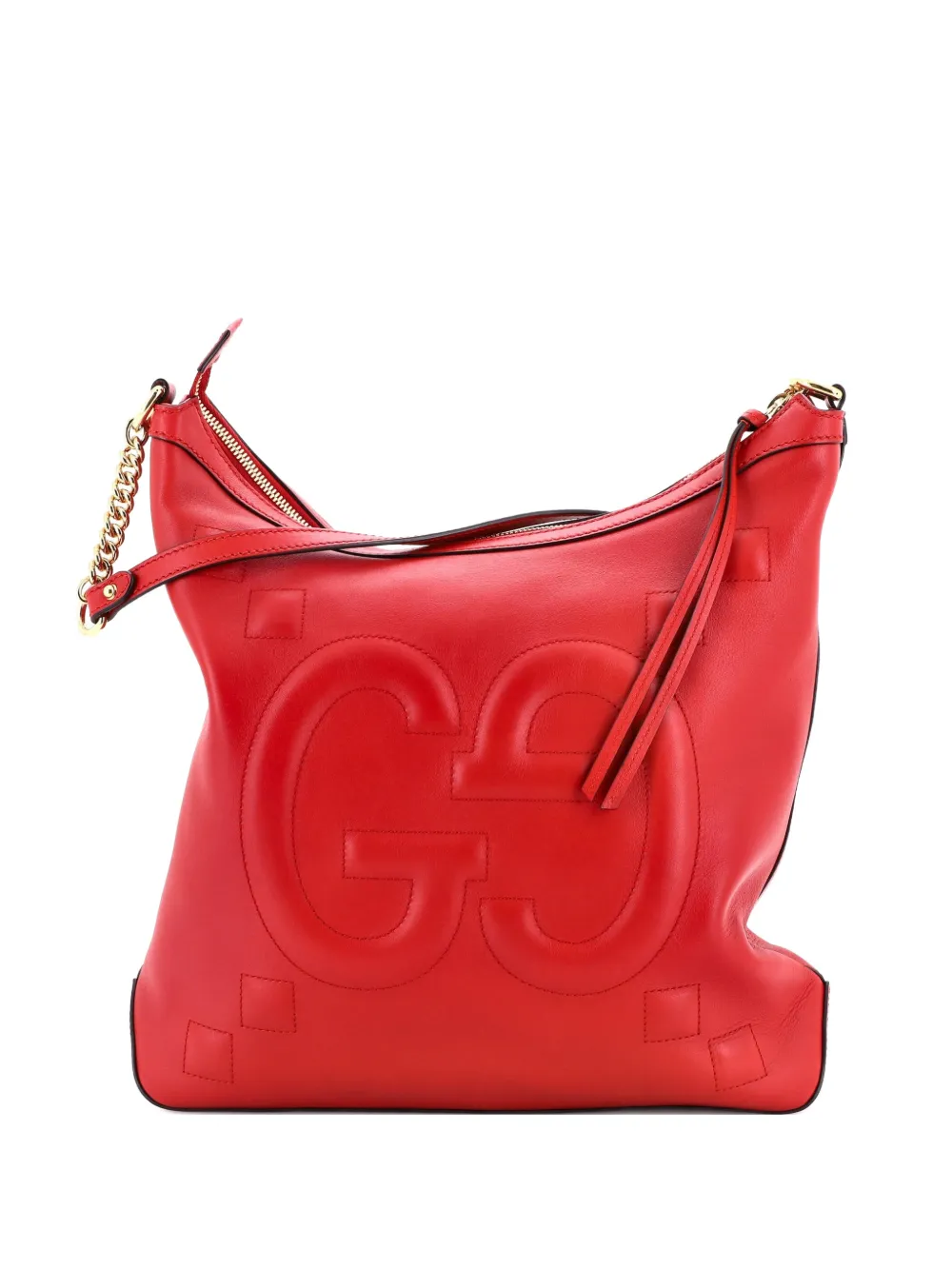 Gucci Pre-Owned Apollo GG Embossed Calfskin Medium hobo bag - Rosso